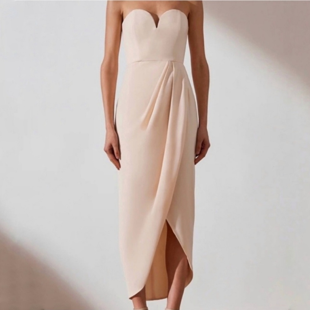 Shona Joy Core U Wire Bustier Nude Dress Size 12
